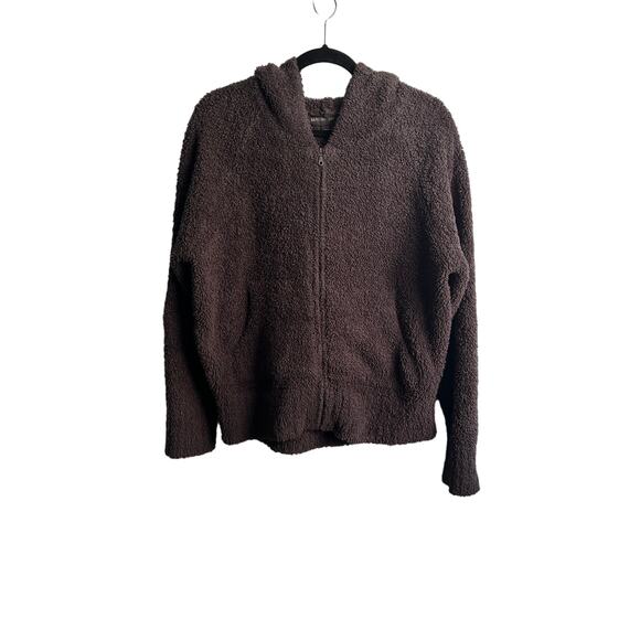 Barefoot Dreams Cozychic Knit Zip Up - Large - Gray - Picture 1 of 4